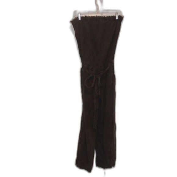 ANTHROPOLOGIE Cloth and Stone Wide Leg Cropped Jumpsuit Strapless in Medium - Picture 1 of 10